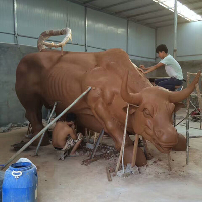 Статуи ландшафта яркой бронзовой Bull скульптуры высоты 180cm на открытом воздухе