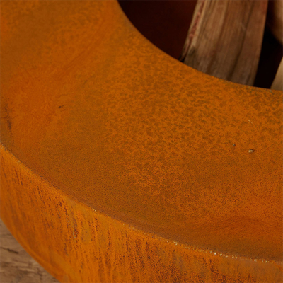 Decprative вокруг древесины горя шар 70cm ямы огня Corten стальной