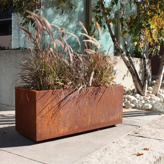 Плантатора Corten прямоугольника плантатора плантаторы цветочных горшков Corten стального большого стального стальные