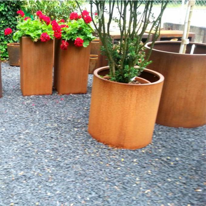 Ржавый corten цветочный горшок украшения сада плантатора/плантатор Corten стальной ржавый