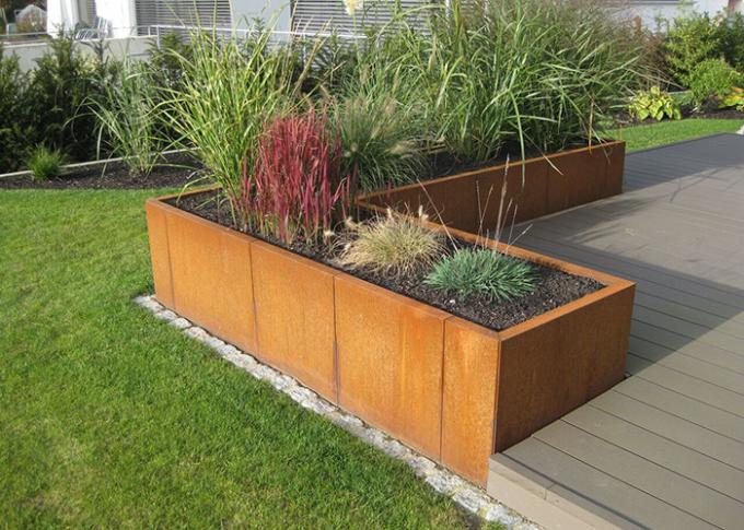 Ржавый цветочный горшок украшения сада плантатора Corten