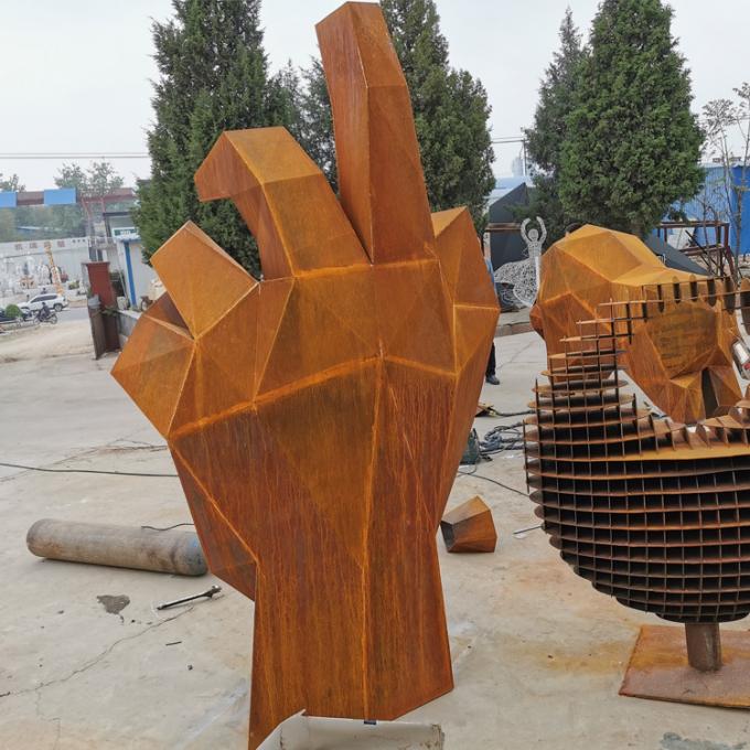 Ржавая большая скульптура Corten стальная для фабрики украшения парка сразу