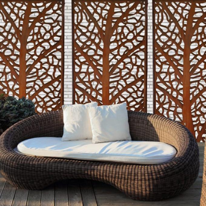 Экран искусства уединения Corten стальной для на открытом воздухе