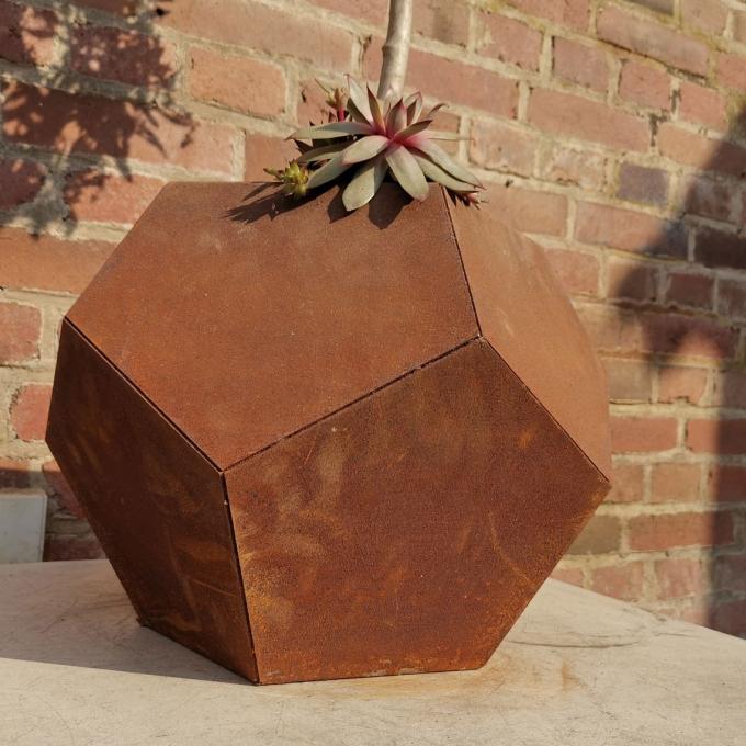 Лазер изготовления на заказ отрезал сада плантатора Corten вазы Corten цветочный горшок формы стального большого декоративного стального творческого на открытом воздухе изготовленный на заказ
