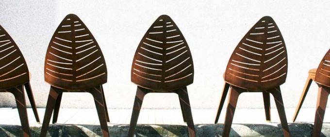 Стул Corten на открытом воздухе мебели металла стальной с вырезыванием лист форменным