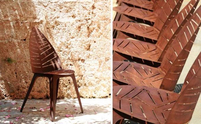 Стул Corten на открытом воздухе мебели металла стальной с вырезыванием лист форменным