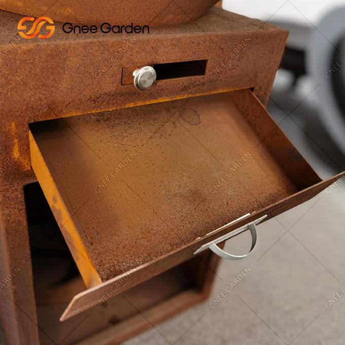 На открытом воздухе подгонянная БАРБЕКЮ яма огня Corten стальная с цветом задворк хранения швырка ржавым