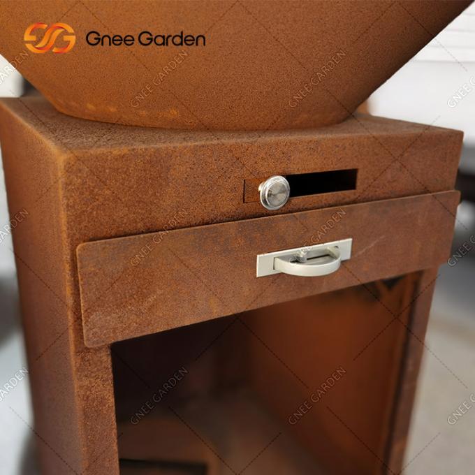 На открытом воздухе подгонянная БАРБЕКЮ яма огня Corten стальная с цветом задворк хранения швырка ржавым