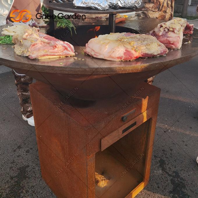 На открытом воздухе подгонянная БАРБЕКЮ яма огня Corten стальная с цветом задворк хранения швырка ржавым