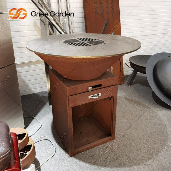 На открытом воздухе варя угля сада задворк гриля гриль Corten портативного на открытом воздухе декоративного стальной