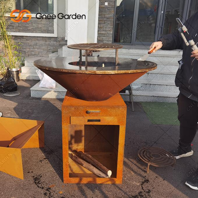 На открытом воздухе варя угля сада задворк гриля гриль Corten портативного на открытом воздухе декоративного стальной