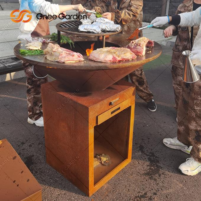 На открытом воздухе варя угля сада задворк гриля гриль Corten портативного на открытом воздухе декоративного стальной