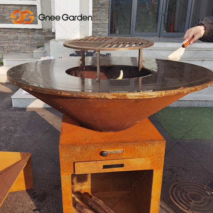 На открытом воздухе варя БАРБЕКЮ ямы огня сада Corten гриля на открытом воздухе стальное варя плиту