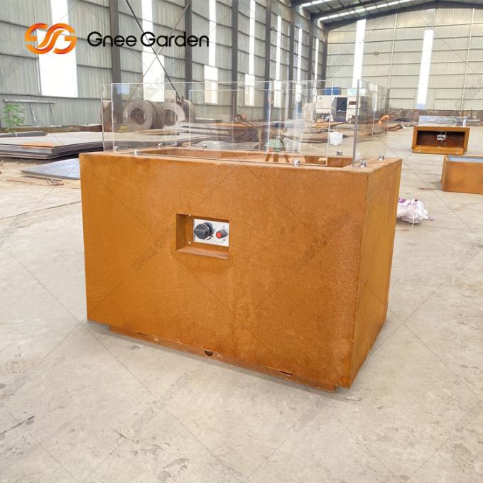 Яма огня столешницы финиша на открытом воздухе ямы огня квадрата Corten ямы огня стальной деревенская