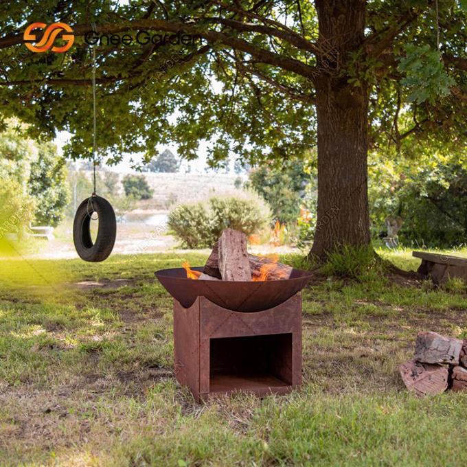 древесина открытого сада 3mm круглая горя яму огня Corten стальную с деревянным хранением с различными размерами