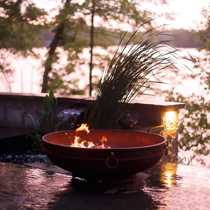 Сад на открытом воздухе Firepit ямы огня Corten современного топления камина на открытом воздухе стальной деревянный горящий