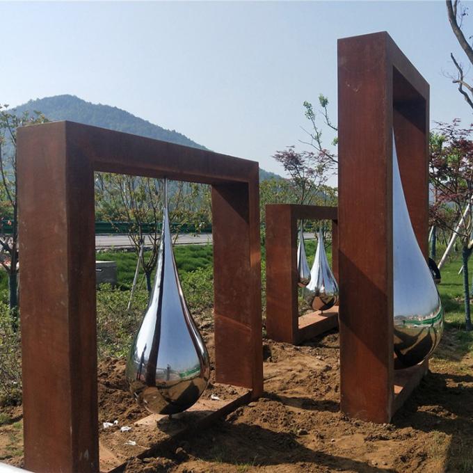 Верхняя скульптура оформления Corten стальная на открытом воздухе абстрактная домашняя с нержавеющей сталью