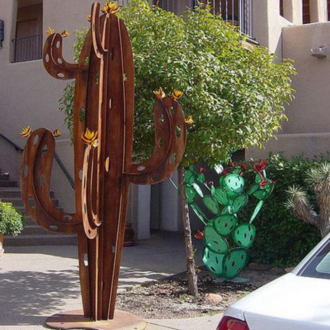 Скульптура Corten новых украшений двора кактуса металла ландшафта сада дизайна стальная