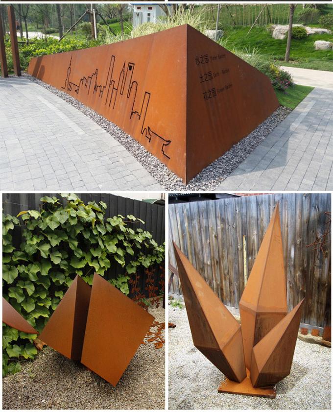 Верхняя скульптура оформления Corten стальная на открытом воздухе абстрактная домашняя с нержавеющей сталью